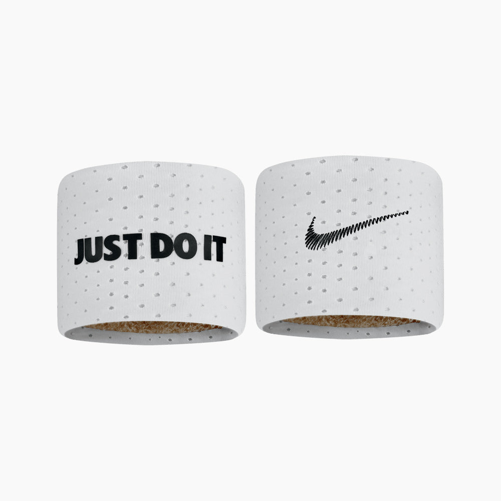 caos Inquieto impresión Nike Dri-fit Terry Wristbands White