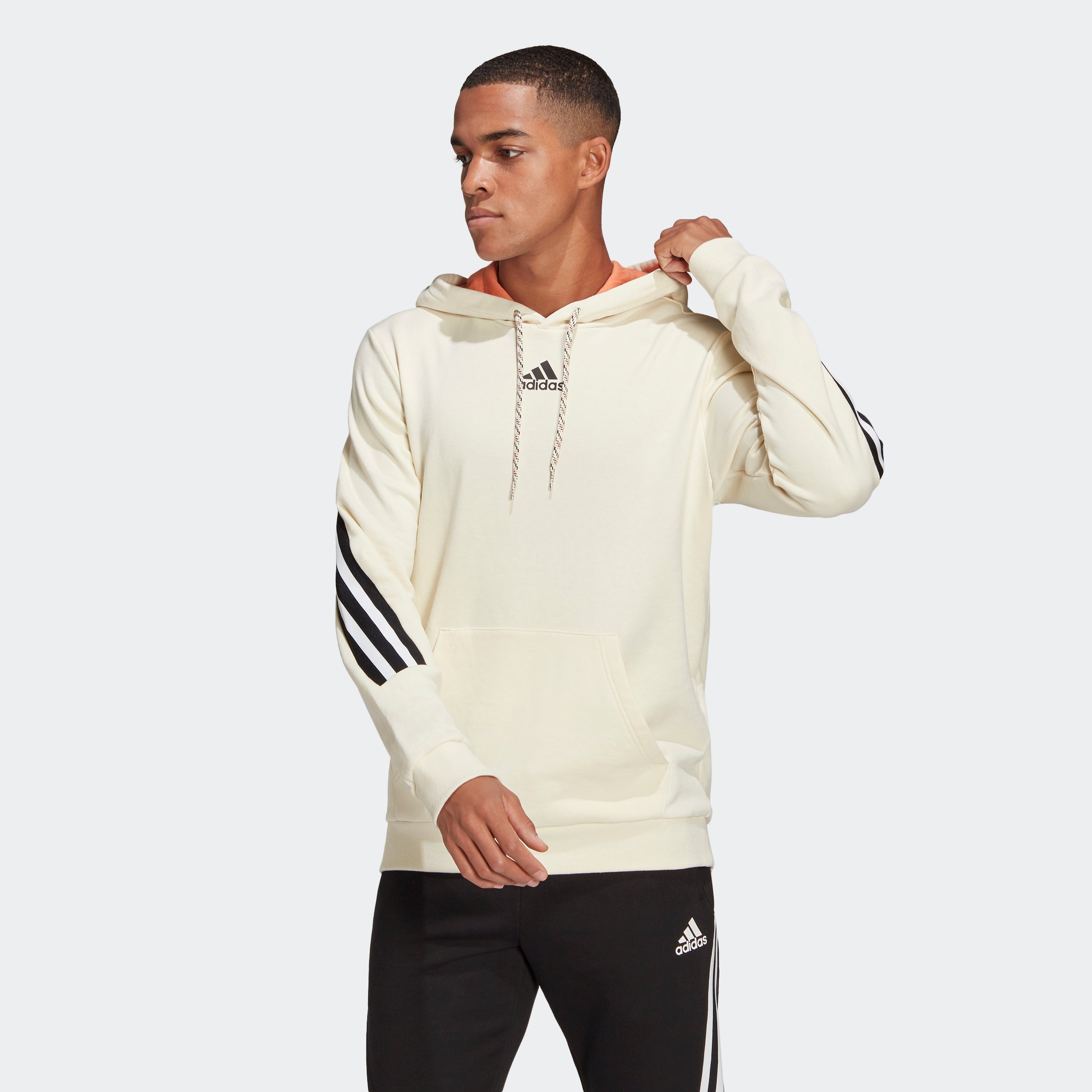 Instruir Asesino anfitriona Sportswear 3-Stripes Summer Hoodie - Cream White/Hazy Copper