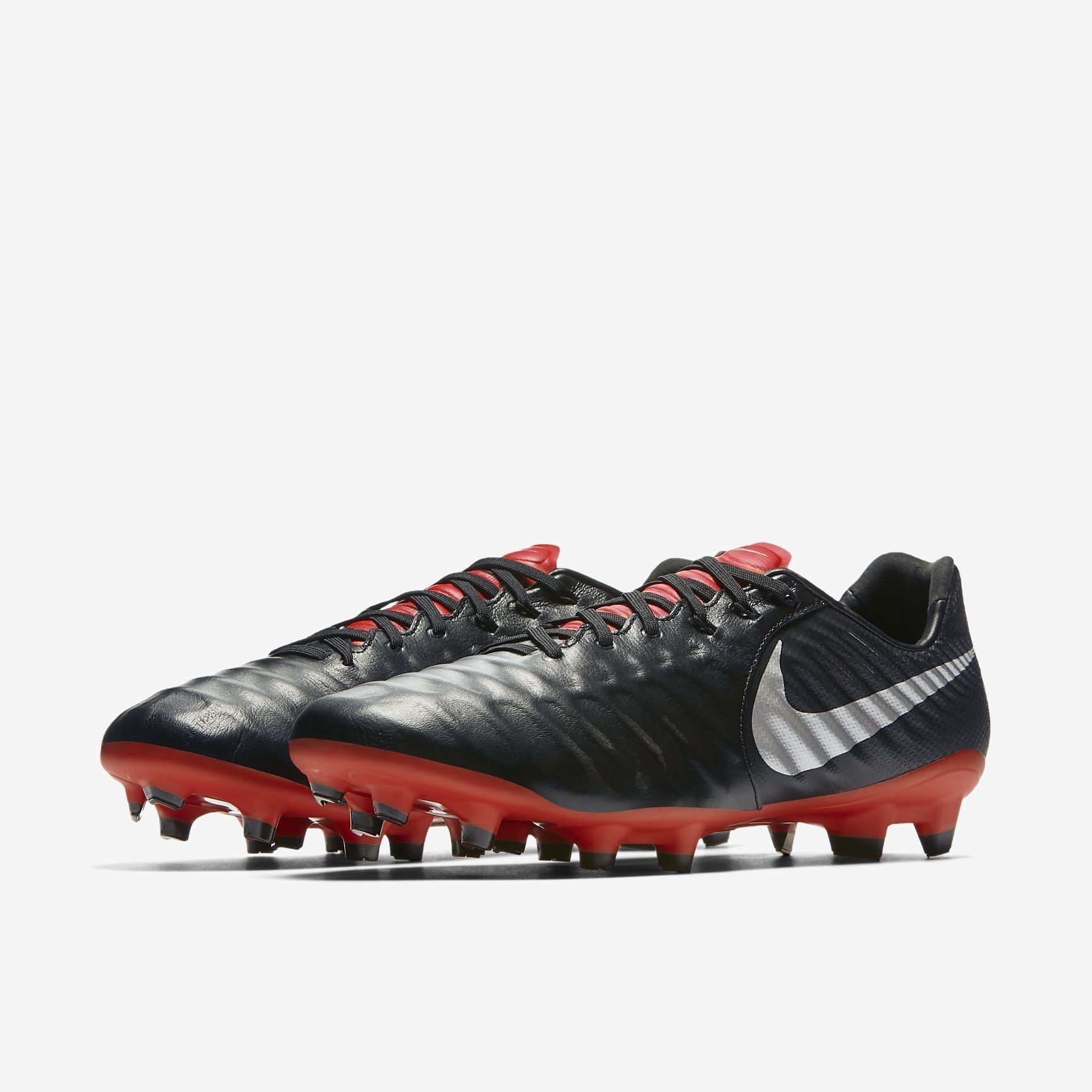 Men's Tiempo Legend Pro FG Cleats - Black/Light Crimson/Sil