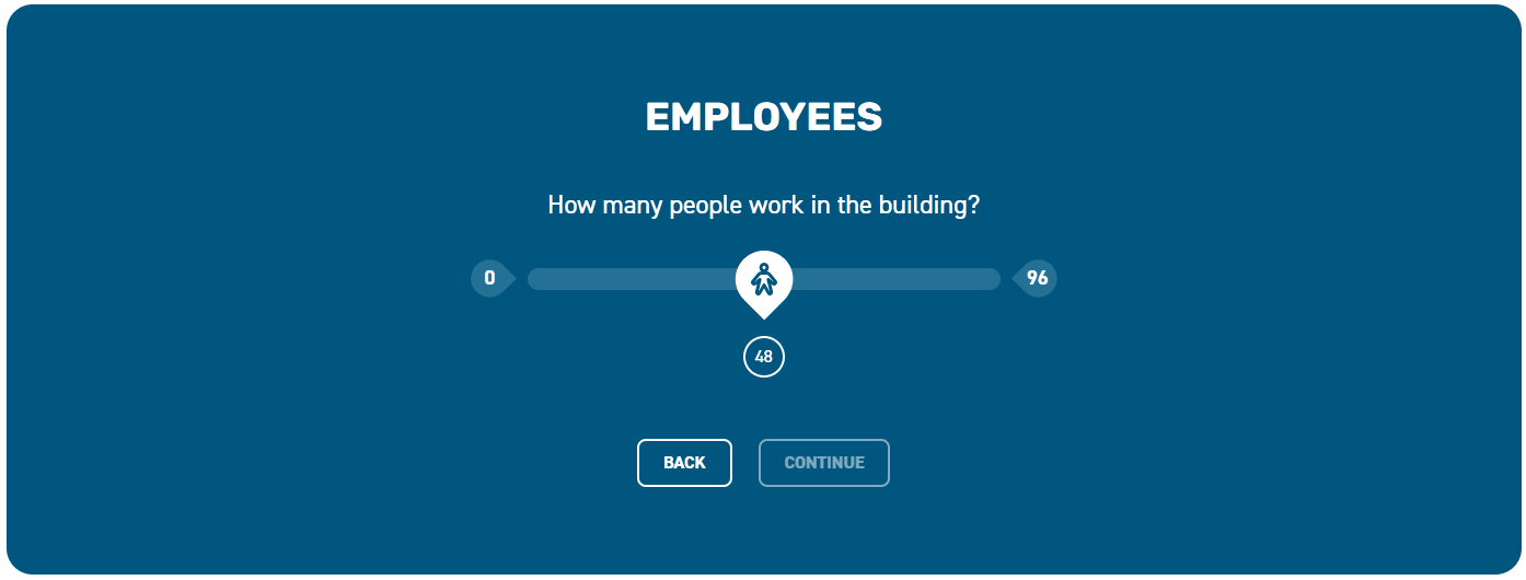 Employees. How many people work in the building?