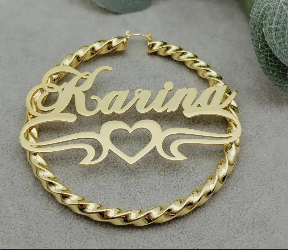Personalized Twist Hoop Earrings for Women - Hip Hop Style