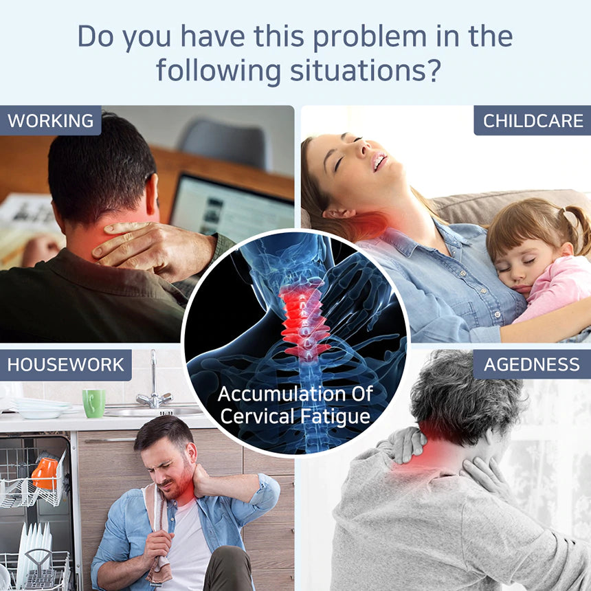 The neck massager removes cramps and fatigue during quite frequent activities, work, at home, old age.