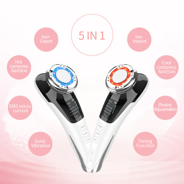 EMS LED Light Therapy. Sonic vibration massage assistant for women removes wrinkles.