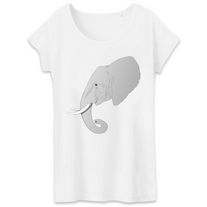 Éléphant profil - T-shirt femme coton BIO