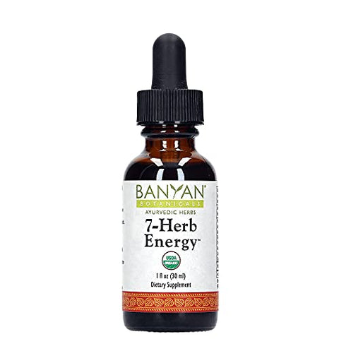 Banyan Botanicals 7 Herb Energy - Organic Liquid Extract - 1 oz - Caffeine-Free, Natural Energy Support **