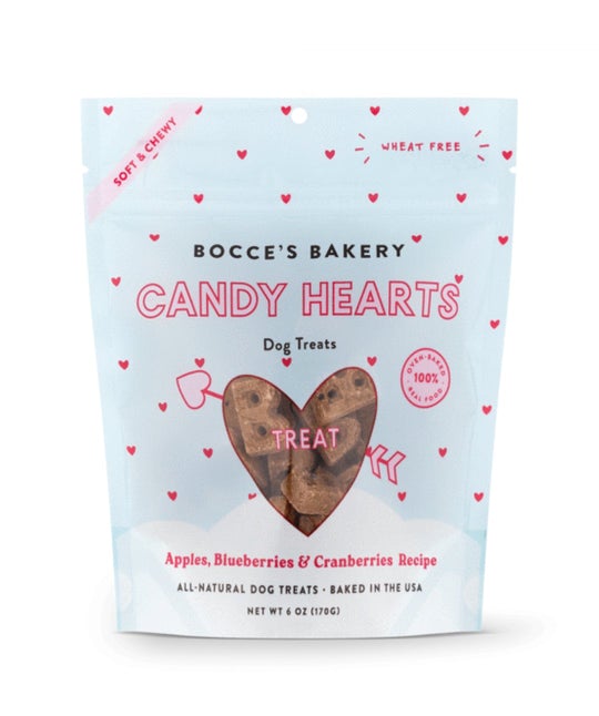 Bocce's Bakery Candy Hearts Soft & Chewy Treats, 6-oz bag