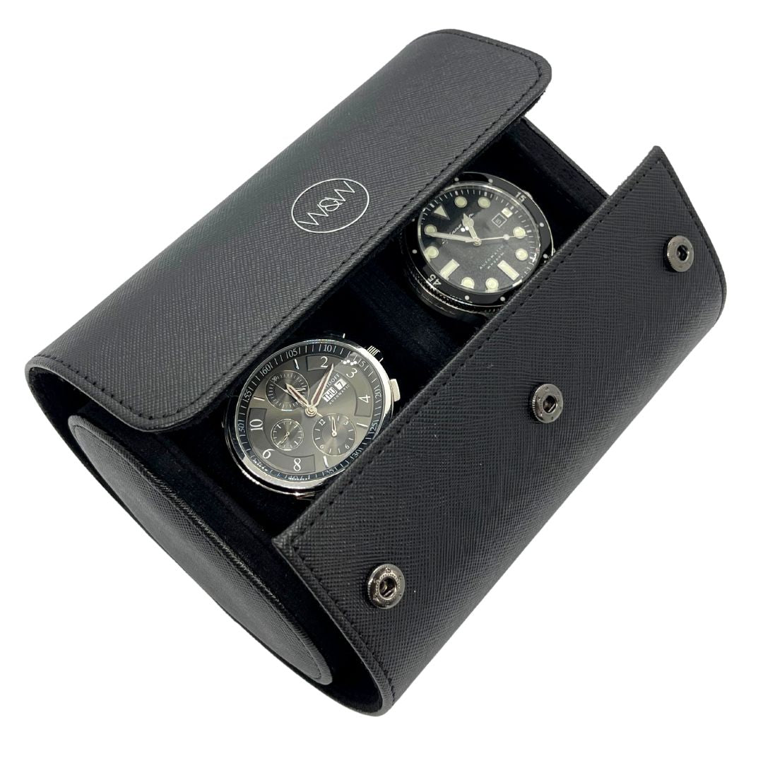 Leather Watch Roll Case for 6 Watches