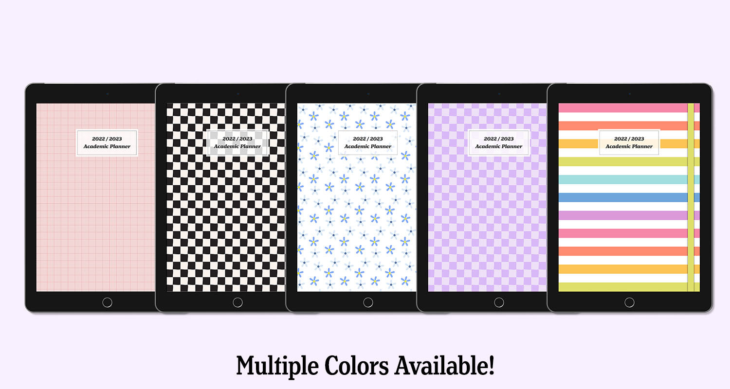 colorful digital academic planner covers