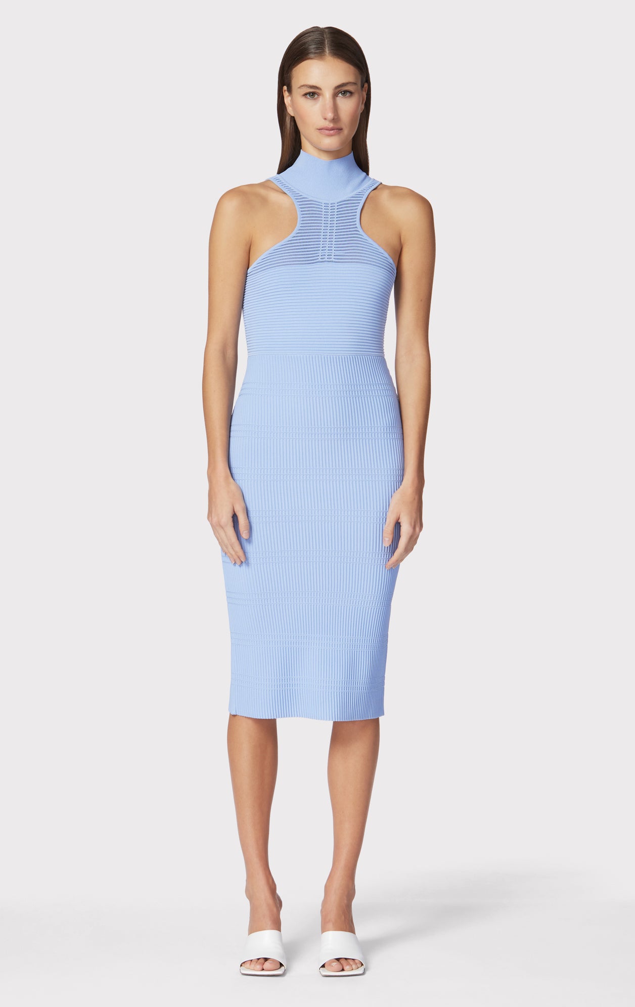 ICON CUTOUT PLUNGING V NECK MIDI DRESS – HERVÉ LÉGER