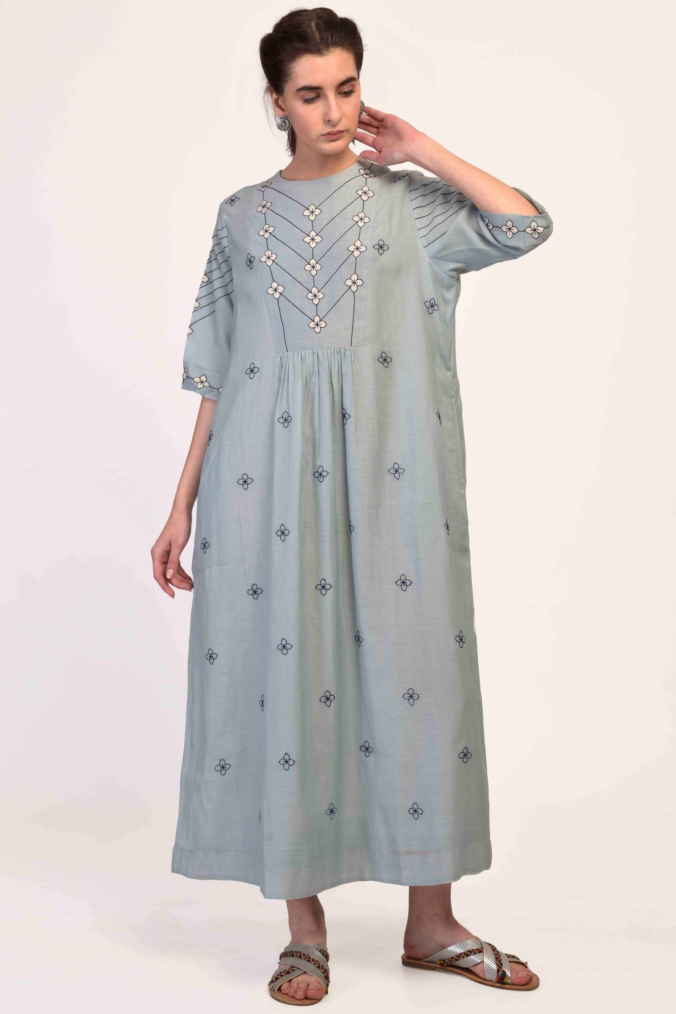 YOKE GATHER DRESS – ikaibyraginiahuja.com