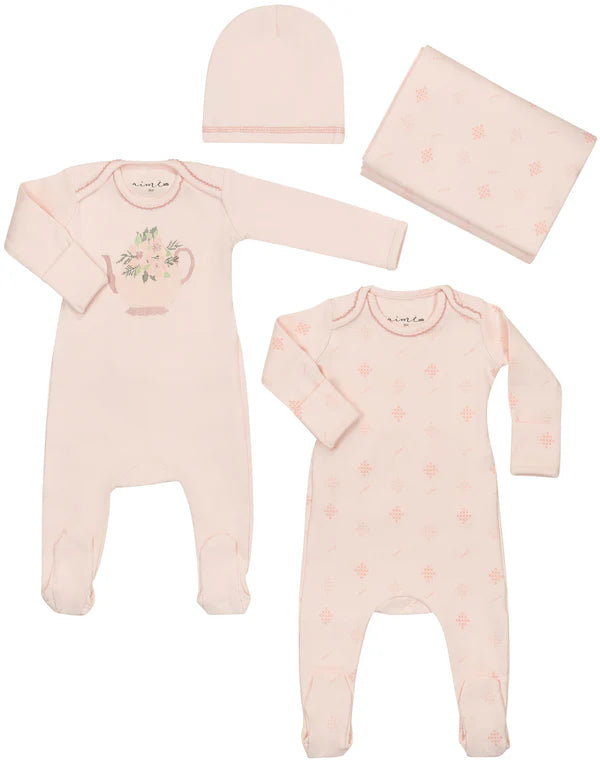 Aime's Girls footie set - Pink