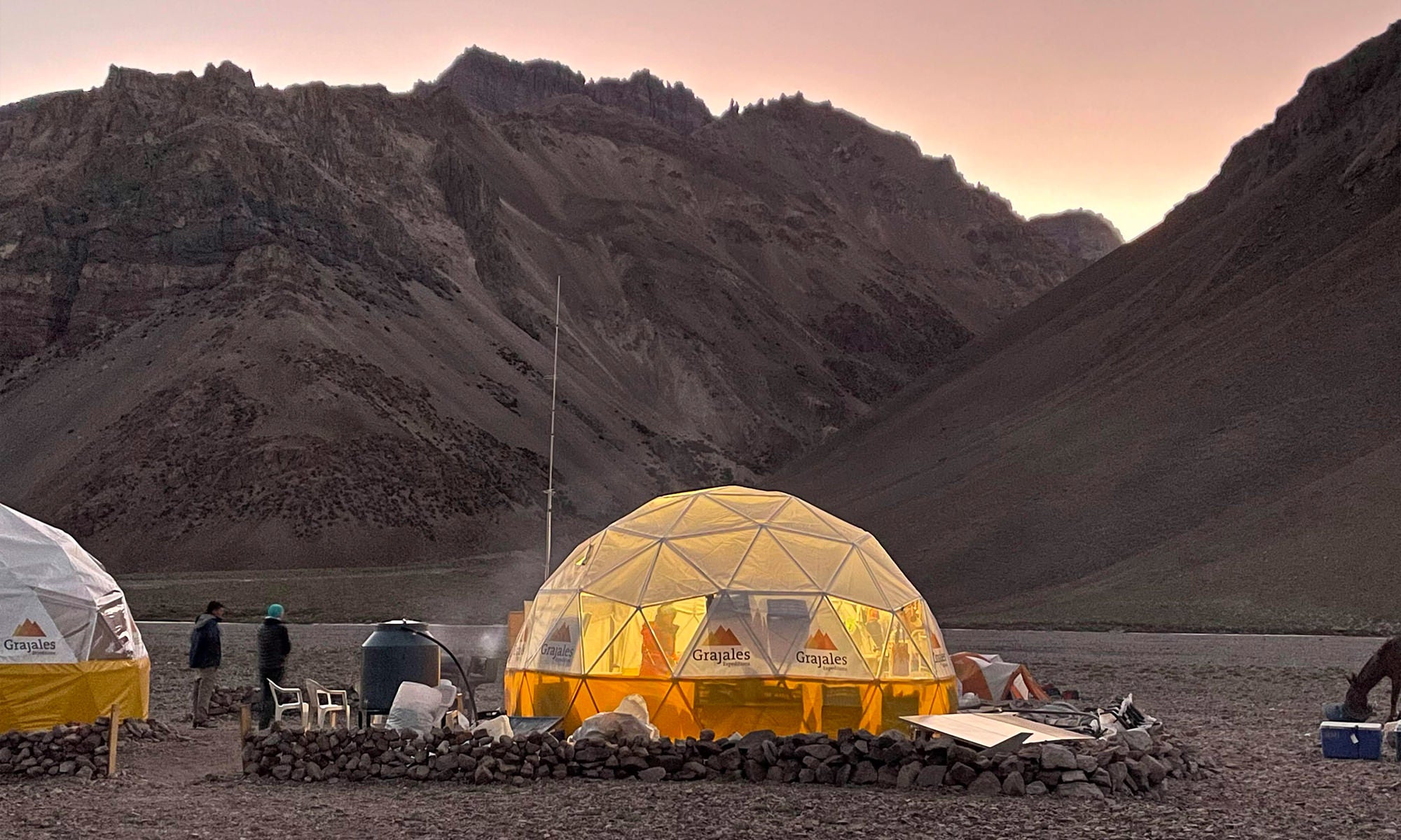 Geodesic dome in the mountains