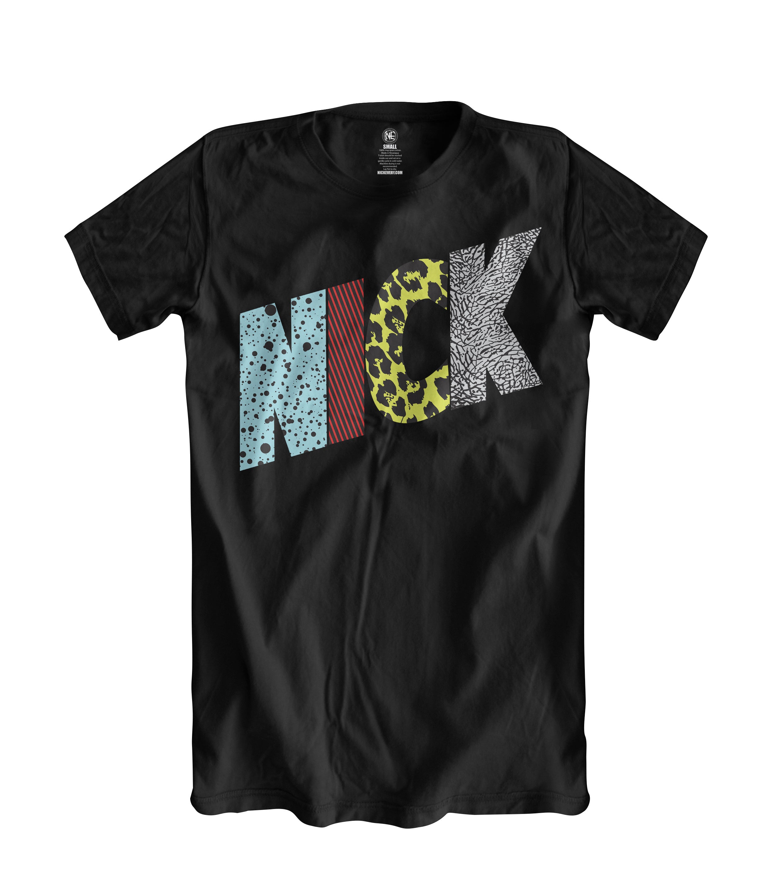 NICK Black T-shirt (Snkrprint Multi Color)