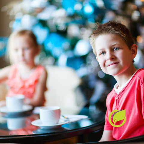 Kids drinking tea