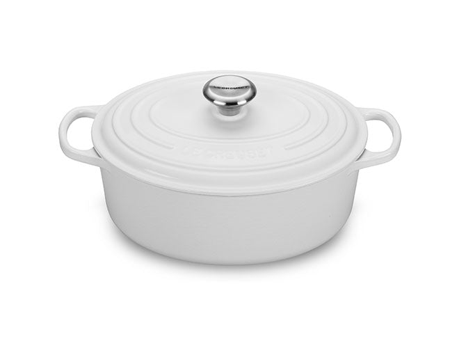  Le Creuset Enameled Cast Iron Signature Oval Dutch Oven, 15.5  qt., Oyster: Home & Kitchen