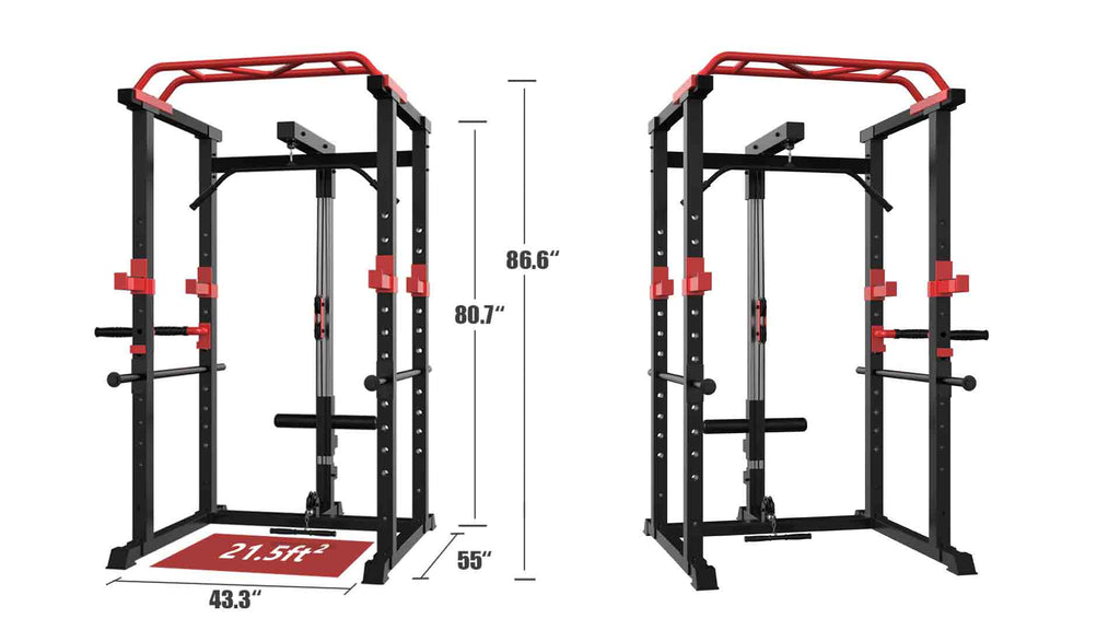 power rack dimensions