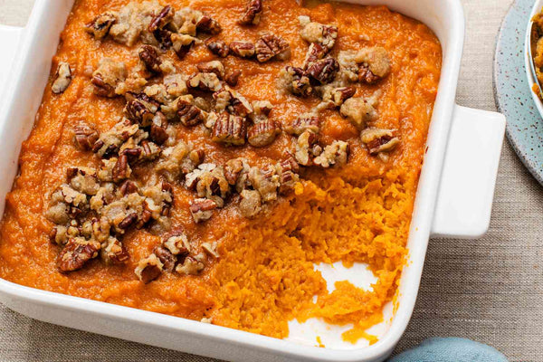 Sweet Potato Casserole with Pecan Crust