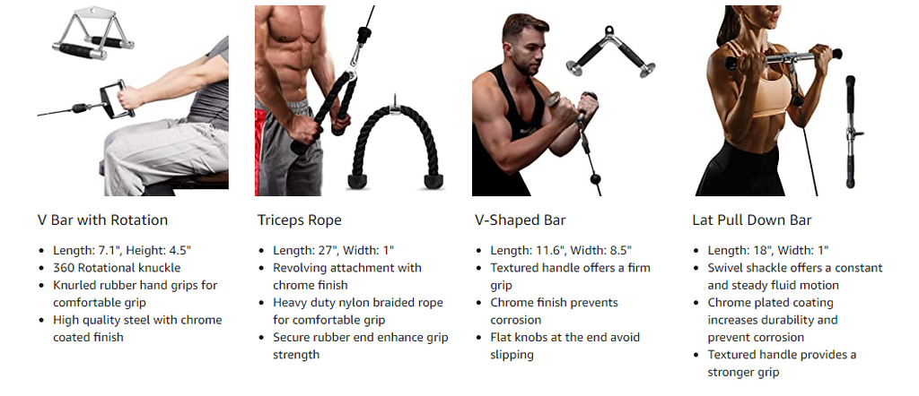 IFAST rope lat pulldown attachment dimension