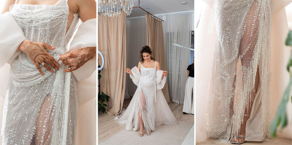 Sant Elia Atelier Final Fitting Stephanie Custom Couture Wedding Dress
