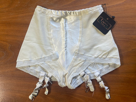 Deadstock 1960's Vintage Ivory Long Leg Panty Girdlegarters 