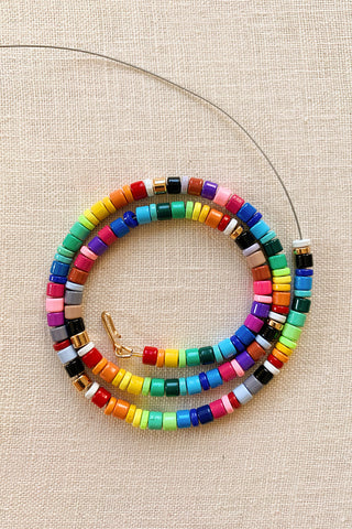 Making a trendy Enamel Bead Disc Necklace with HonestlyWTF, beads from WomanShopsWorld