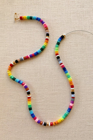 Rainbow Beaded Necklace Tutorial by HonestlyWTF, beads from WomanShopsWorld