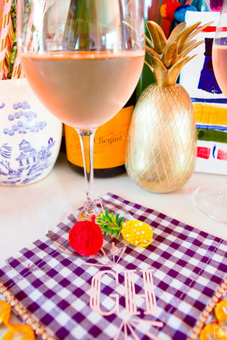 DIY Pineapple Wine Glass Charms by PMQ for Two