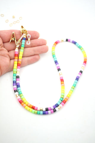 Make a beaded mask necklace or sunglasses chain