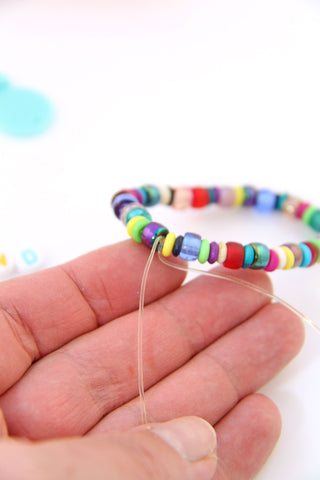 How to Make Stretchy Bracelets (Beaded Elastic with Charms)