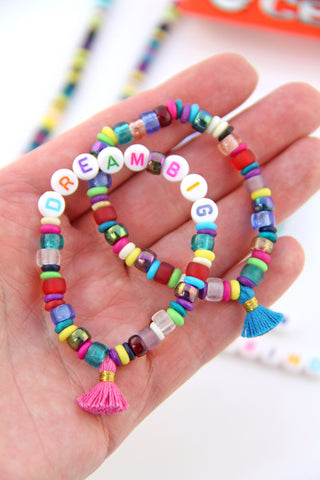 DIY Bracelet Kit - Makes 3 Stretch Bracelets. Free Shipping USA