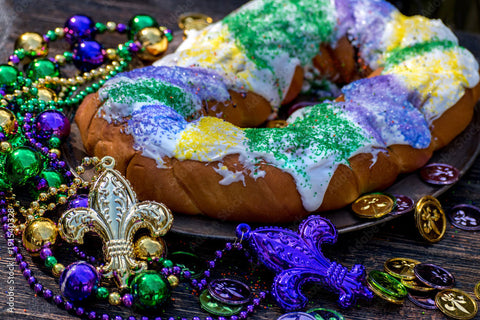 King Cake, a Mardi Gras Tradition. Image Source: Adobe Stock