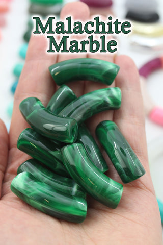 Malachite Marble Acrylic Bamboo Beads from WomanShopsWorld