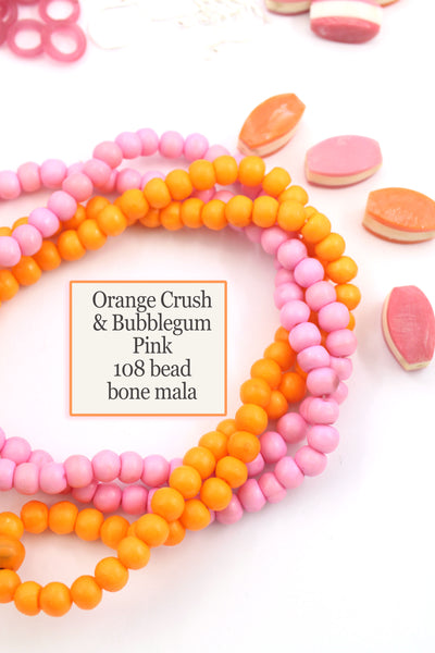 Pink & Orange 108 bead mala