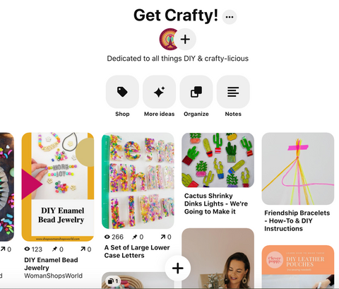 Get Crafty Pinterest Board from WomanShopsWorld