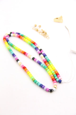 How to make a beaded Mask Necklace or Enamel Rainbow Sunglasses Chain