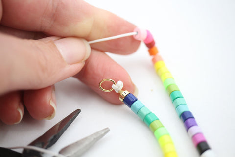 Making an Enamel Bead Rainbow Mask Necklace or Sunglasses Holder, with WomanShopsWorld DIY kits