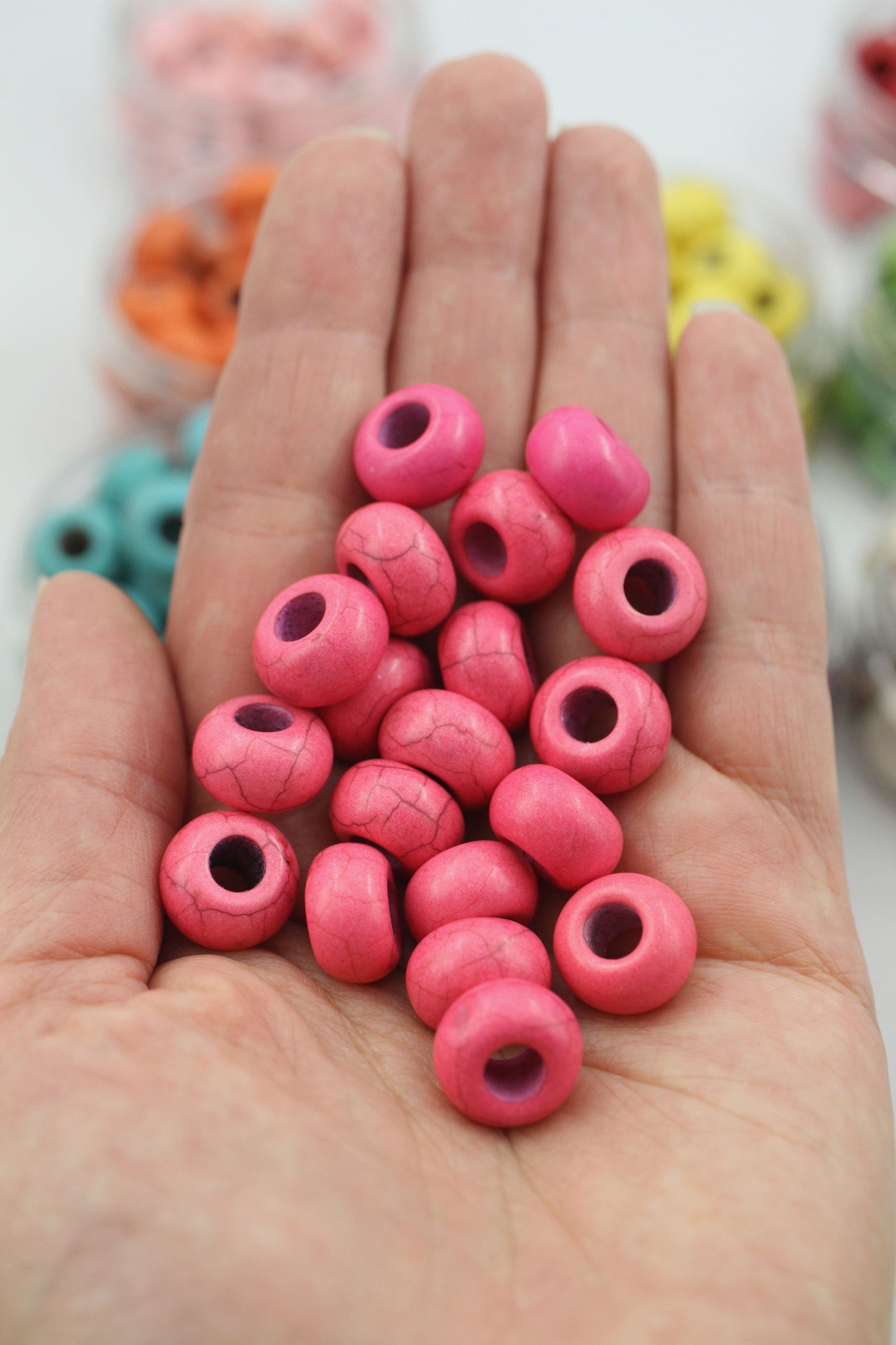 Pink Large Hole Beads