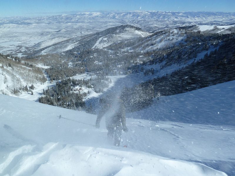 powder skiing air