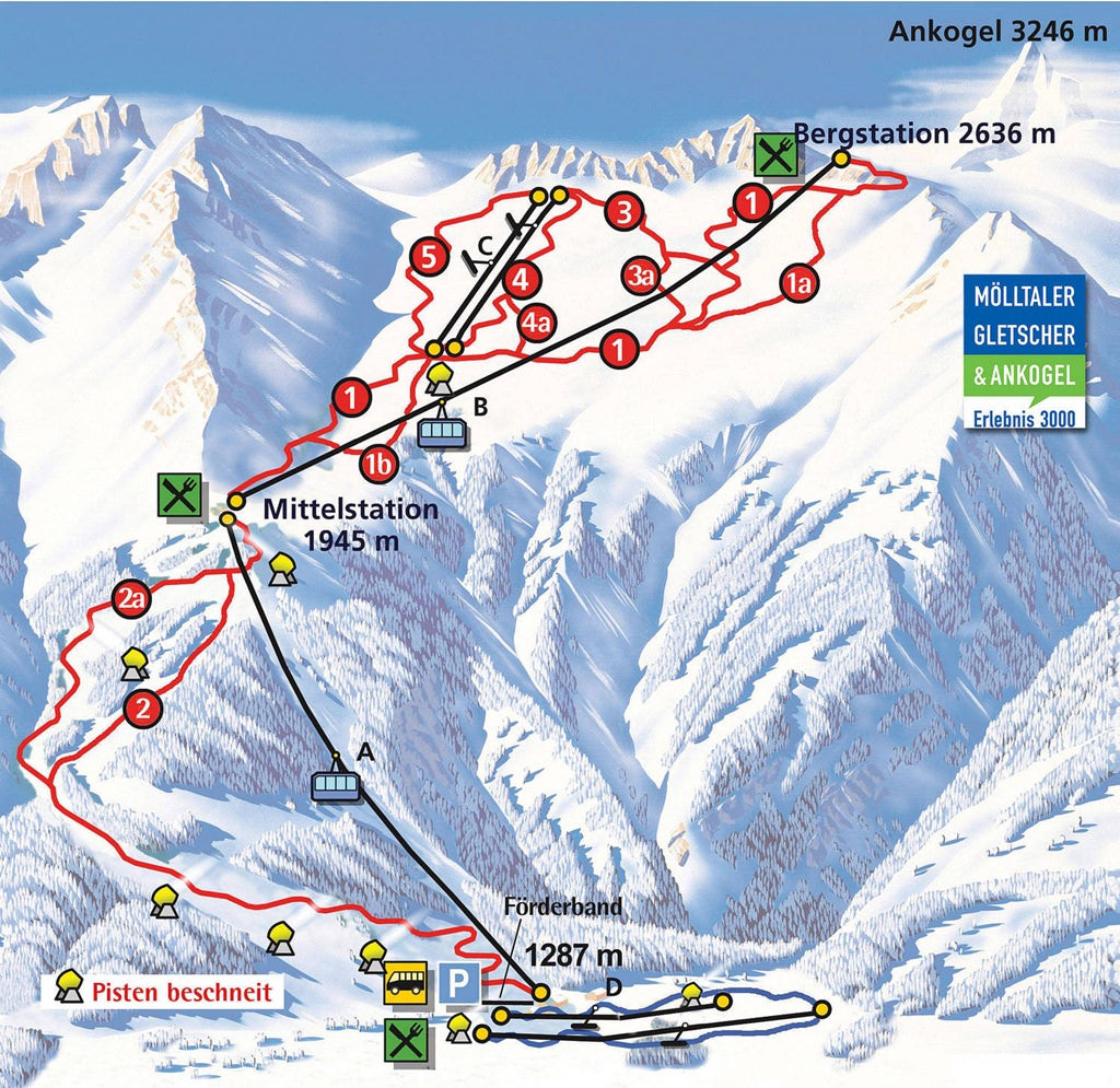 Ankogel ski map trail