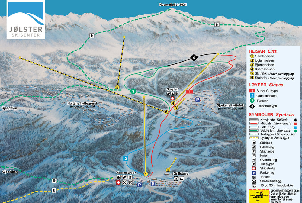 ski map trail map Jolster Norway