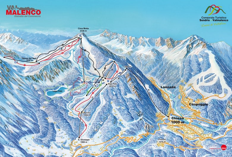 chiesa valmalenco ski map italy