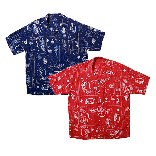 Porter Classic - ALOHA SHIRT FRENCH FILM ポータークラシック アロハシャツフレンチフィルム  （RED）（NAVY）[PC-024-2153]