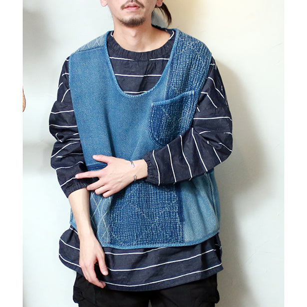 Porter Classic - FISHERMAN'S LINEN SMOCK SHIRT ポータークラシック  フィッシャーマンズリネンスモックシャツ（NAVY） [PC-021-1834]