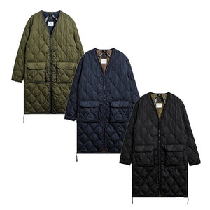 TAION MILITARY VNECK ZIP DOWN COAT 【UNISEX】 タイオン ミリタリー Vネックジップ ダウンコート  （BLACK）（D/NAVY）（D/OLIVE）[TAION-101ZML-1LONG]