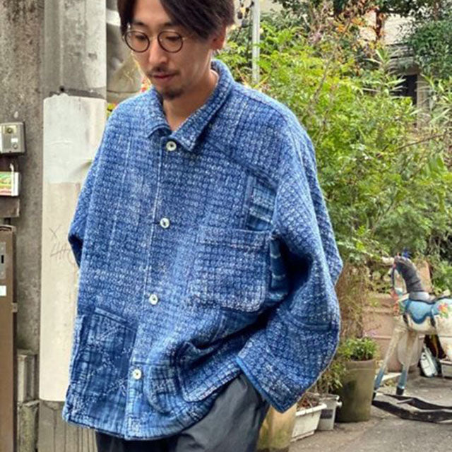 Porter Classic - Kogin Jacket - BLUE ポータークラシック こぎん ジャケット [PC-051-1284]