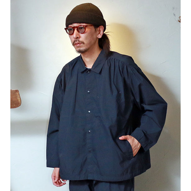 Porter Classic POPLIN GATHERED JACKET - ポータークラシック  ポプリンギャザードジャケット（NAVY）[PC-035-1839]