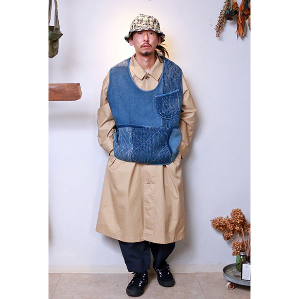 Porter Classic PC KENDO / PC SASHIKO PULLOVER VEST-WATCH CHAIN ITEM  ポータークラシック ピーシーケンドーピーシーサシコ プルオーバーベスト ウォッチチェーンアイテム（OLD BLUE） [PC-032-1712]