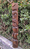 Ku Hawaiian Tiki God Wood Carving Bar Patio Decor 39"x 6"