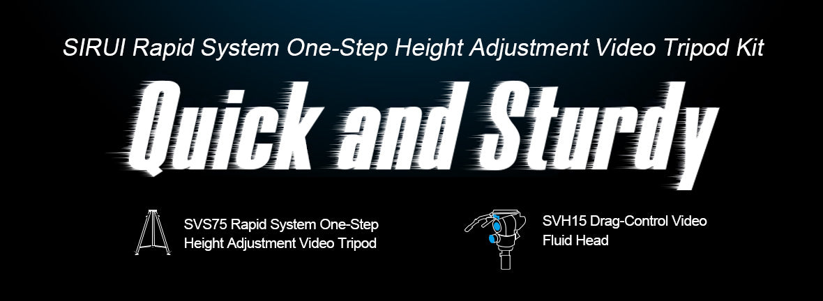 Rapide et robuste : trépied vidéo à hauteur réglable à une seule section du système rapide SVS75
