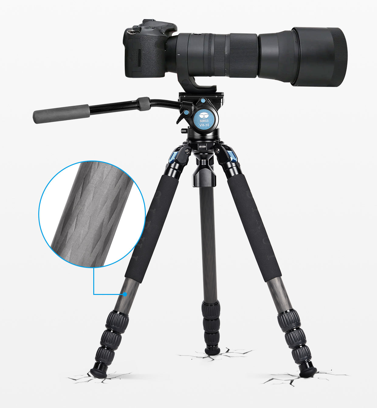 The tripod can safely support cameras up to 25kg/55.1lb.